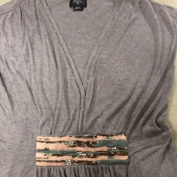 Anthropology.  Grey and embellished with shimmery beading.  Size L - Picture 2 of 8